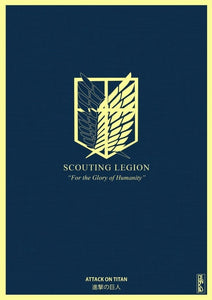 Poster Enmarcado - Attack On Titan Scouting Legion - Papel Vinil - 8.5x11cm