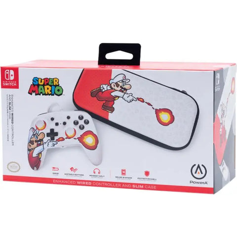 CONTROL NSW BUNDLE DE CONTROL+BULTO PROTECTOR MARIO TIRANDO FUEGO