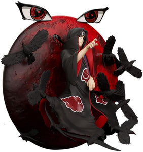 ITACHI DELANTE DE  LA LUNA CON CUERVOS Y CHARIGAN ESTATUA PARA PARED  NARUTO SHIPPUDEN ESPADA ART