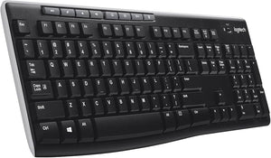TECLADO INALAMBRICO LOGITECH K270, NEGRO FULL SIZE