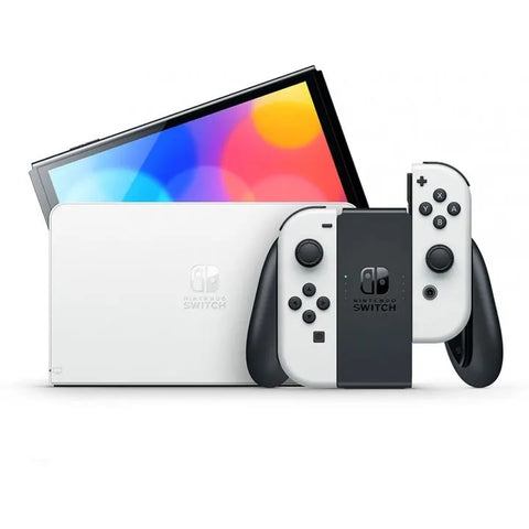 CONSOLA NINTENDO SWITCH OLED BLANCA COMPLETA EN SU CAJA (USADA)
