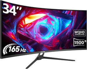 MONITOR GAMING 34 GAWFOLK, CURVO ULTRAWIDE, 165HZ, VA, 1MS, QHD(3440X1440) 3000:1, 1500R