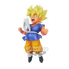 SON GOKU NIÑO DB GT SUPER SAIYAN CON KIMONO NARANJA Y AZUL BANPRESTO 3.5 PULGADAS