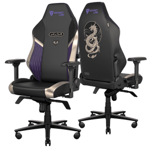 SILLA GAMING SECRET LAB, LEAGUE OF LEGENDS KDA POP STARS NEGRA CON MORADO ERGONOMICA