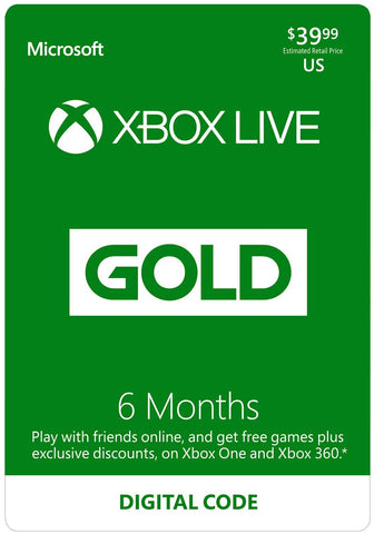 Xbox Live 6 Month Gold Membership - Digital Code