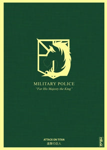 Poster Enmarcado - Attack On Titan Military Police - Papel Vinil - 8.5x11cm