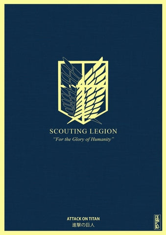 Poster Enmarcado - Attack On Titan Scouting Legion - Papel Vinil - 8.5x11cm