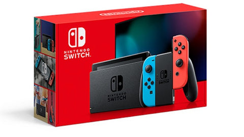 New Nintendo Switch with Neon Blue and Neon Red Joy‑Con